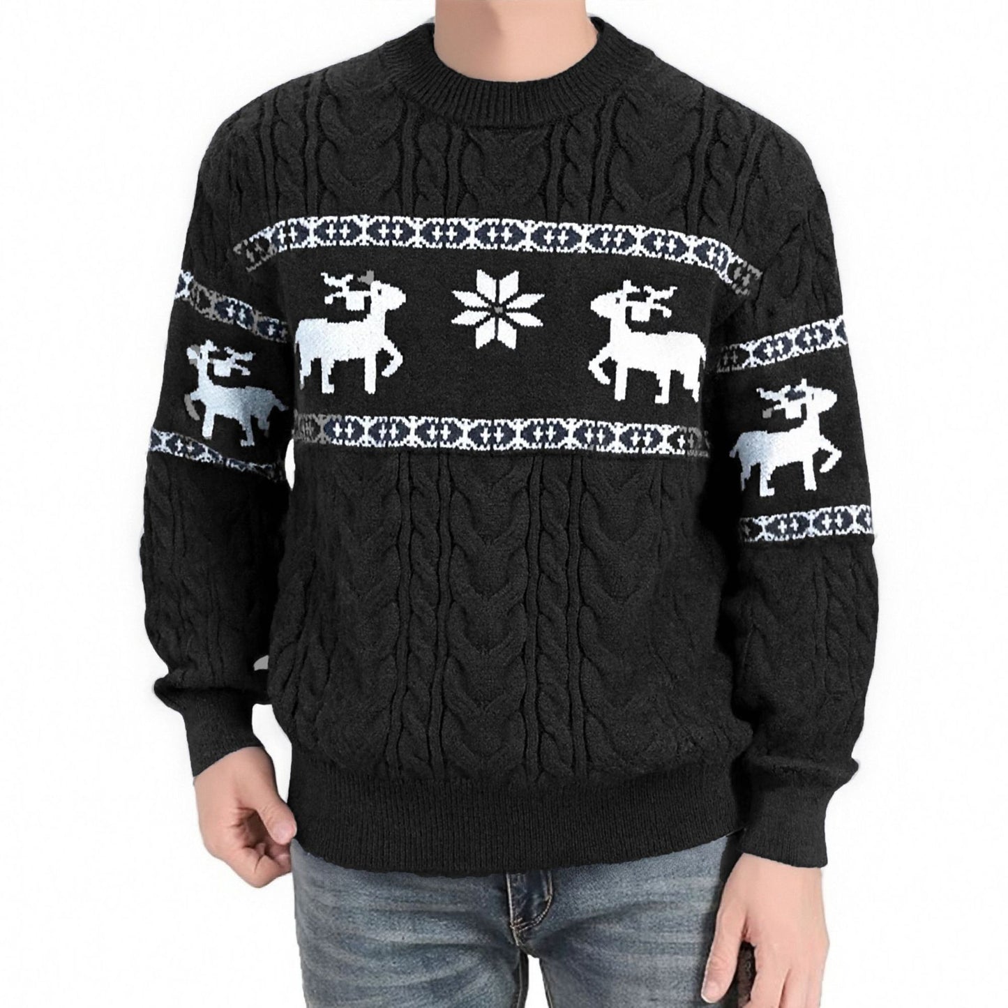 Men's Round Neck Sweater Coat Knitwear