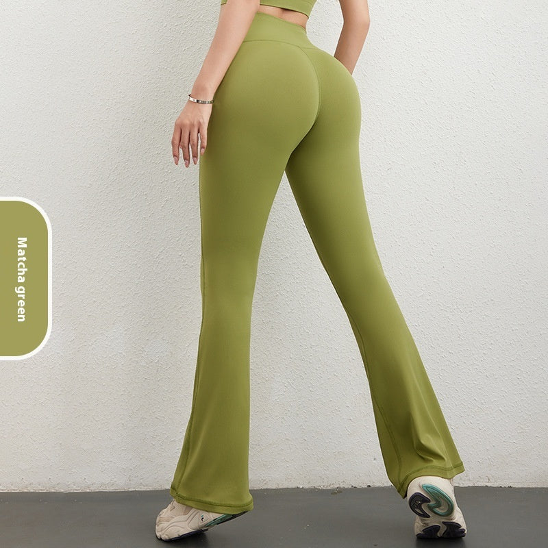 Women's Hip Raise High Waist Pocket Sports Bell-bottom Bag