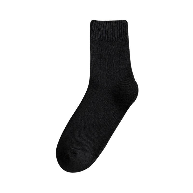 General Floor Socks Thickened Plus Velvet Tube Socks Solid Color