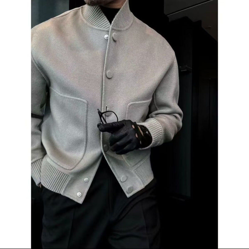 Trendy solid pink coat jacket