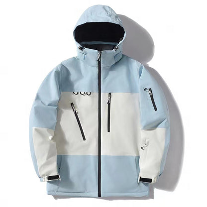 Men's and Women's Thickened Warm Color Matching Waterproof Jacket