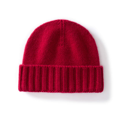 Cashmere Beanie Hat Thick Stripes Men And Women Knitted Flanging Beanie