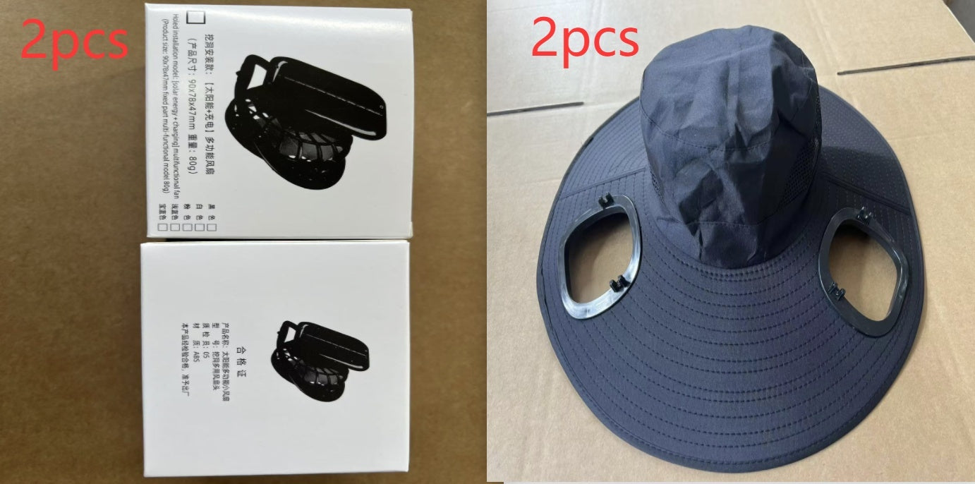 Men's Sun Shading Large Eave Sun Shading Solar Fan Cap