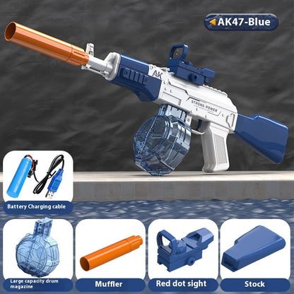 AK47 Electric Water Gun Fully Automatic Shooting Game Beach Entertainment Outdoor Beach Pool Gun Toys For Children Gift