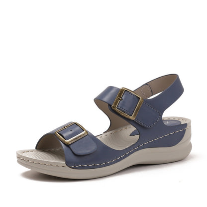 Women's Casual Sandals Fashion Thick Bottom Velcro Travel Beach Shoes