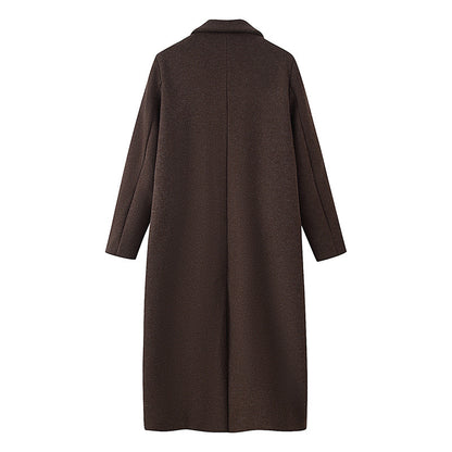 Women's Casual Solid Color Woolen Coat Jacket