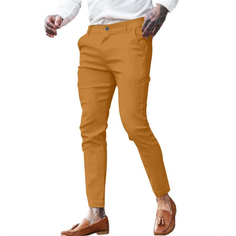 Men's Slim Pencil Twill Cotton Stretch Fashion