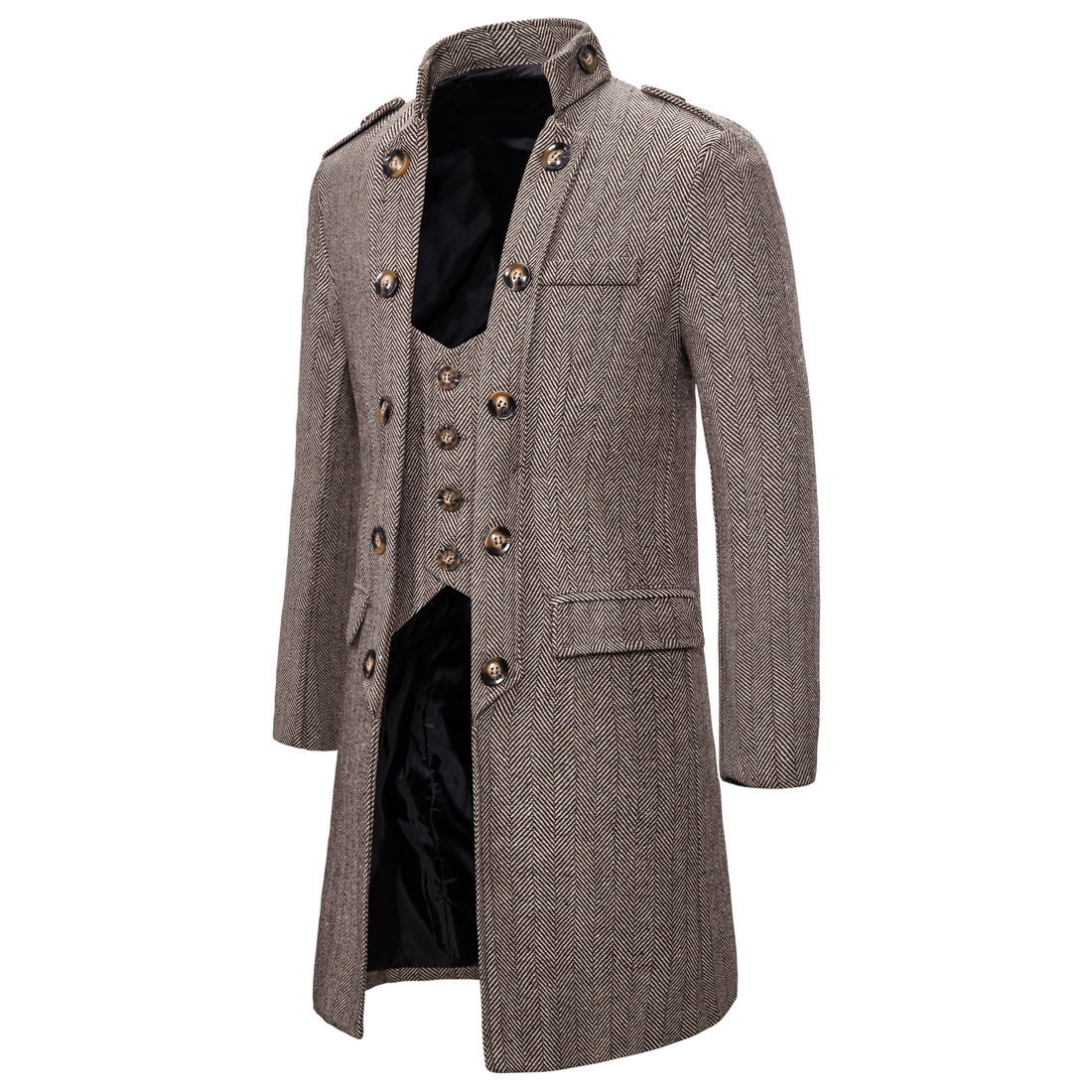 Men's Herringbone overcoat, medium European size.