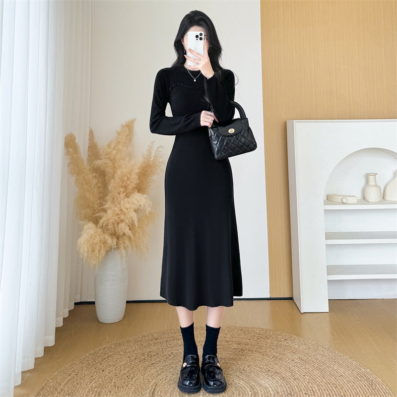 Gentle Waist-controlled Slimming Long Sleeve Knitted Dress