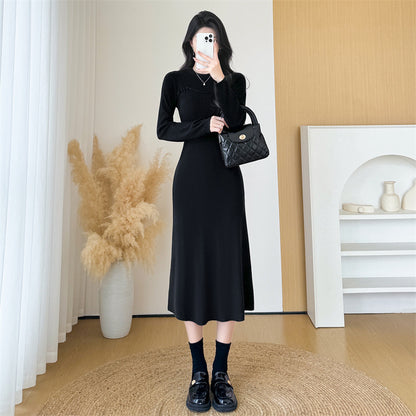 Gentle Waist-controlled Slimming Long Sleeve Knitted Dress