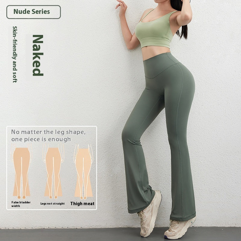 Women's Hip Raise High Waist Pocket Sports Bell-bottom Bag