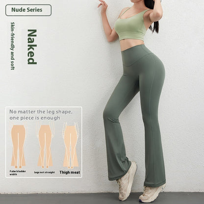 Women's Hip Raise High Waist Pocket Sports Bell-bottom Bag