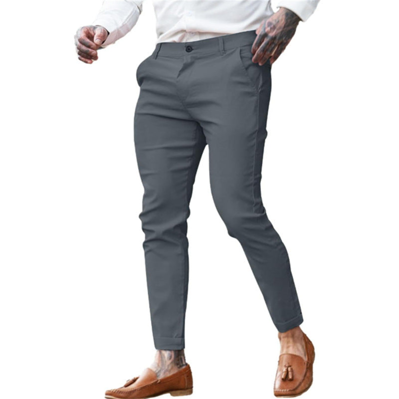 Men's Slim Pencil Twill Cotton Stretch Fashion
