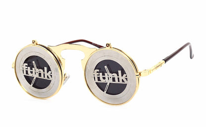 Casual Retro Metal Punk Steam Flip Sunglasses for Men