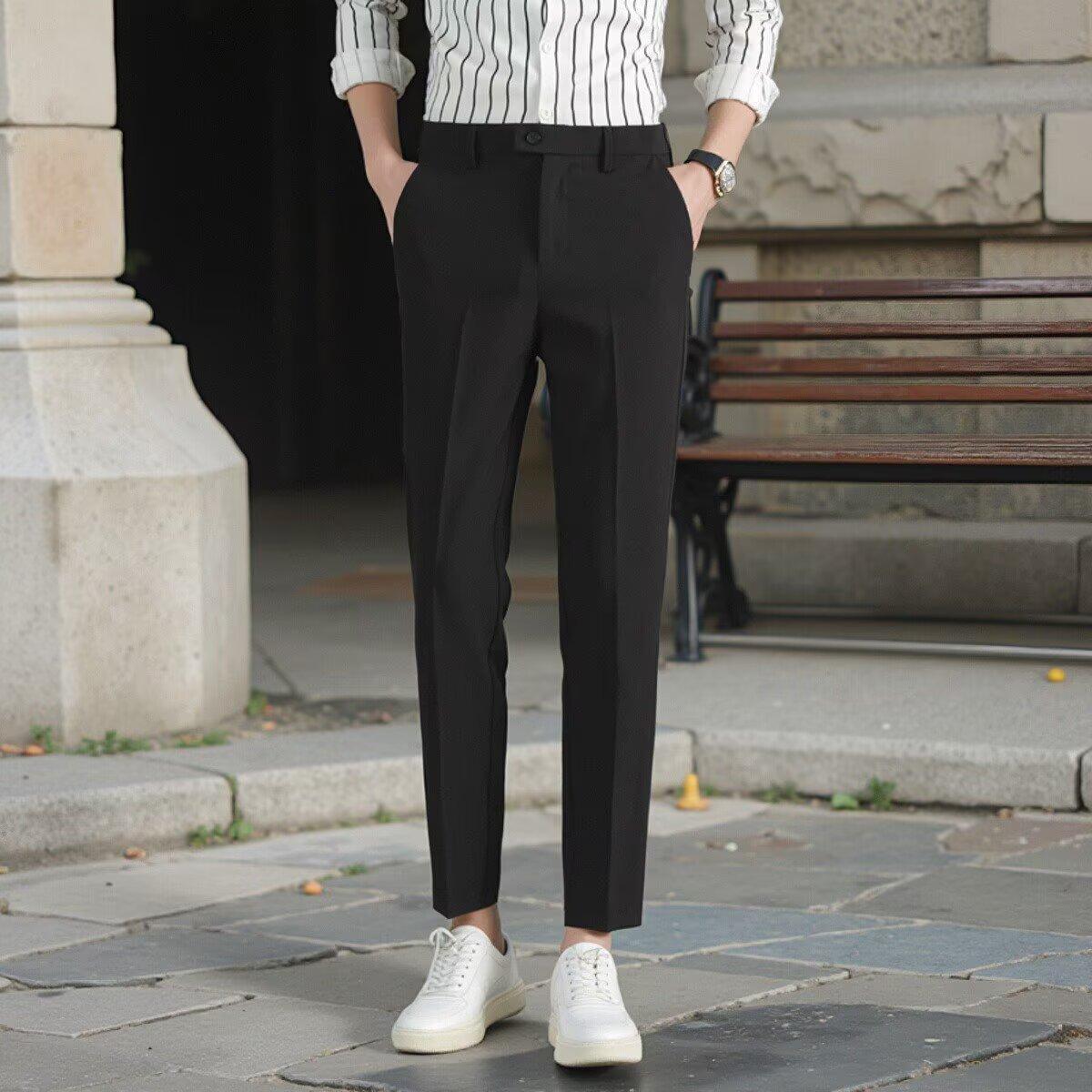 Men's Casual Korean Ankle Suit Pants