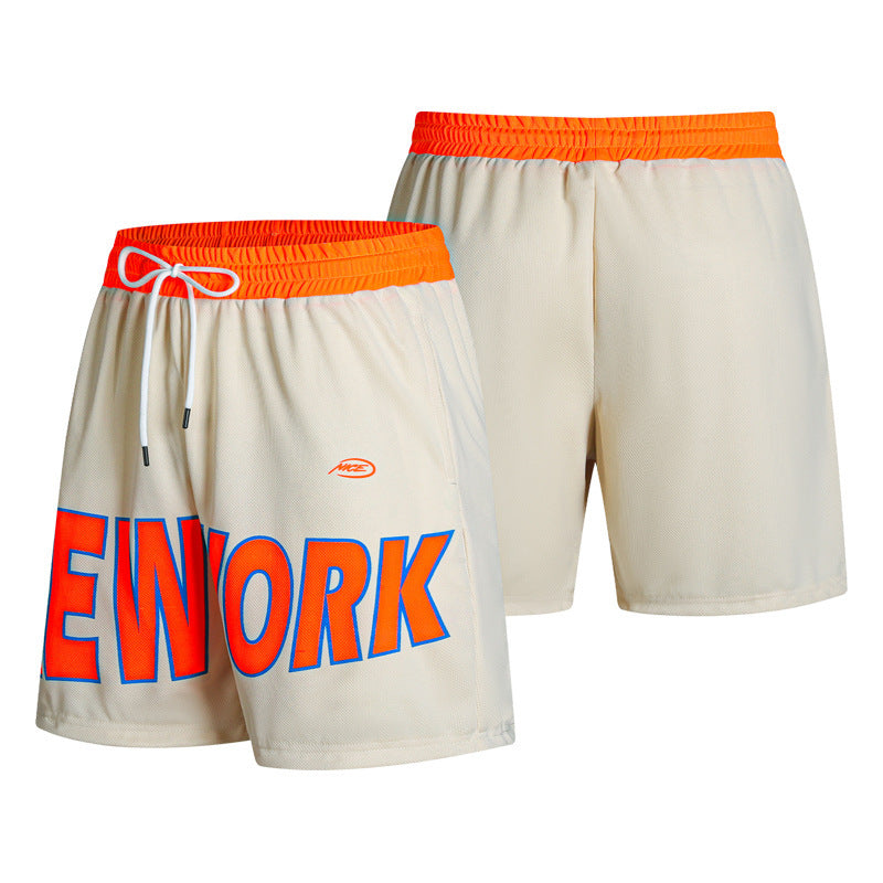 Printed Lettered Casual Men's Breathable Shorts