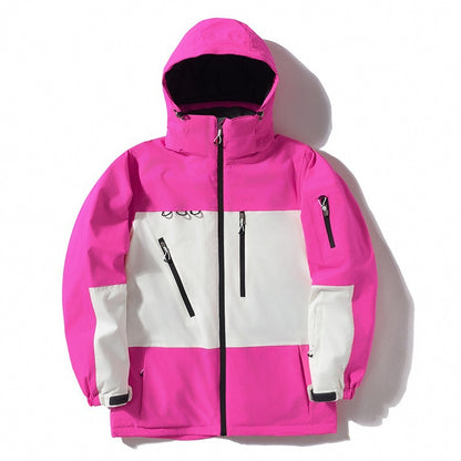 Men's and Women's Thickened Warm Color Matching Waterproof Jacket