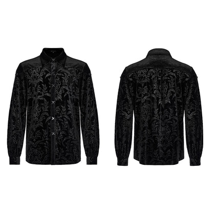 Men's Gothic Court College Style Velvet Shirt