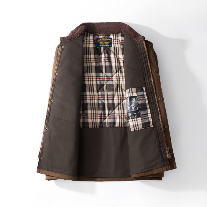 Oil Wax Jacket Quilted Trench Coat