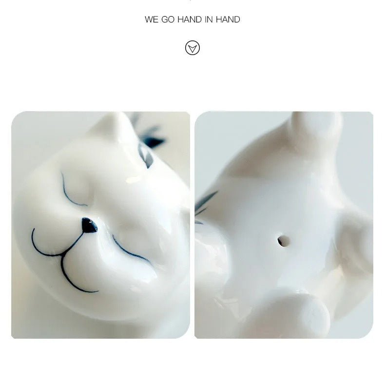 Decorative Ceramic Ornament Proud Cat Tea Pet