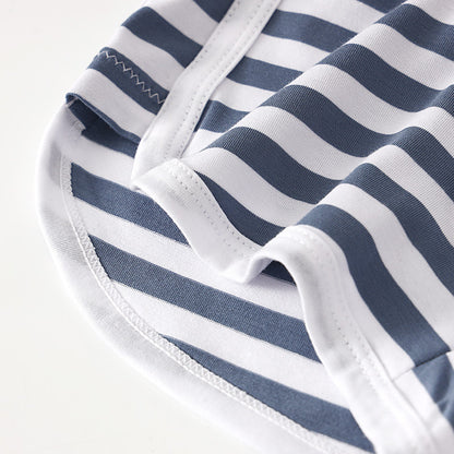Striped Underwear Mid Mid-waist Breathable Cotton Boxer