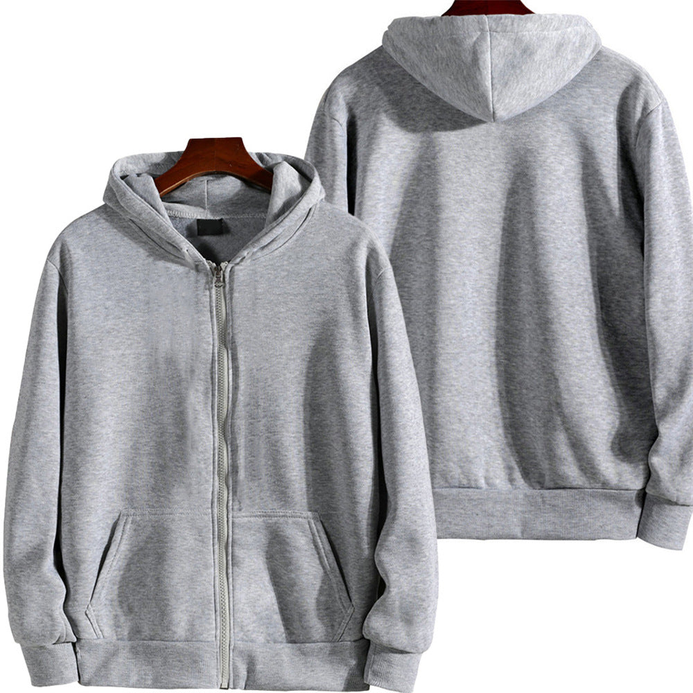 Solid Color British Loose Sports American Zipper Jacket Men