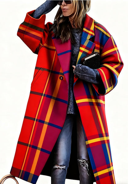 Lady's Multi-color Long-sleeved Coat