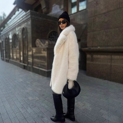 Women's Mid-length Fashion Artificial Wool Coat