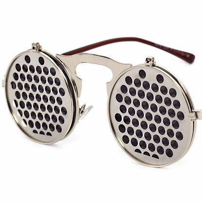 Casual Retro Metal Punk Steam Flip Sunglasses for Men