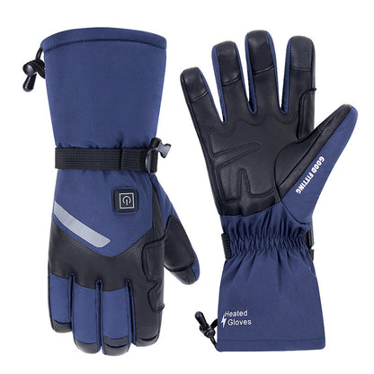 Sheepskin Electric Heating Gloves for Motorcycles, Thermal Smart Touch Screen, and Outdoor Skiing