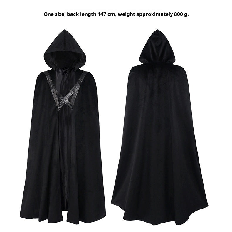 Gothic Men's Long Type Hooded Big Cloak