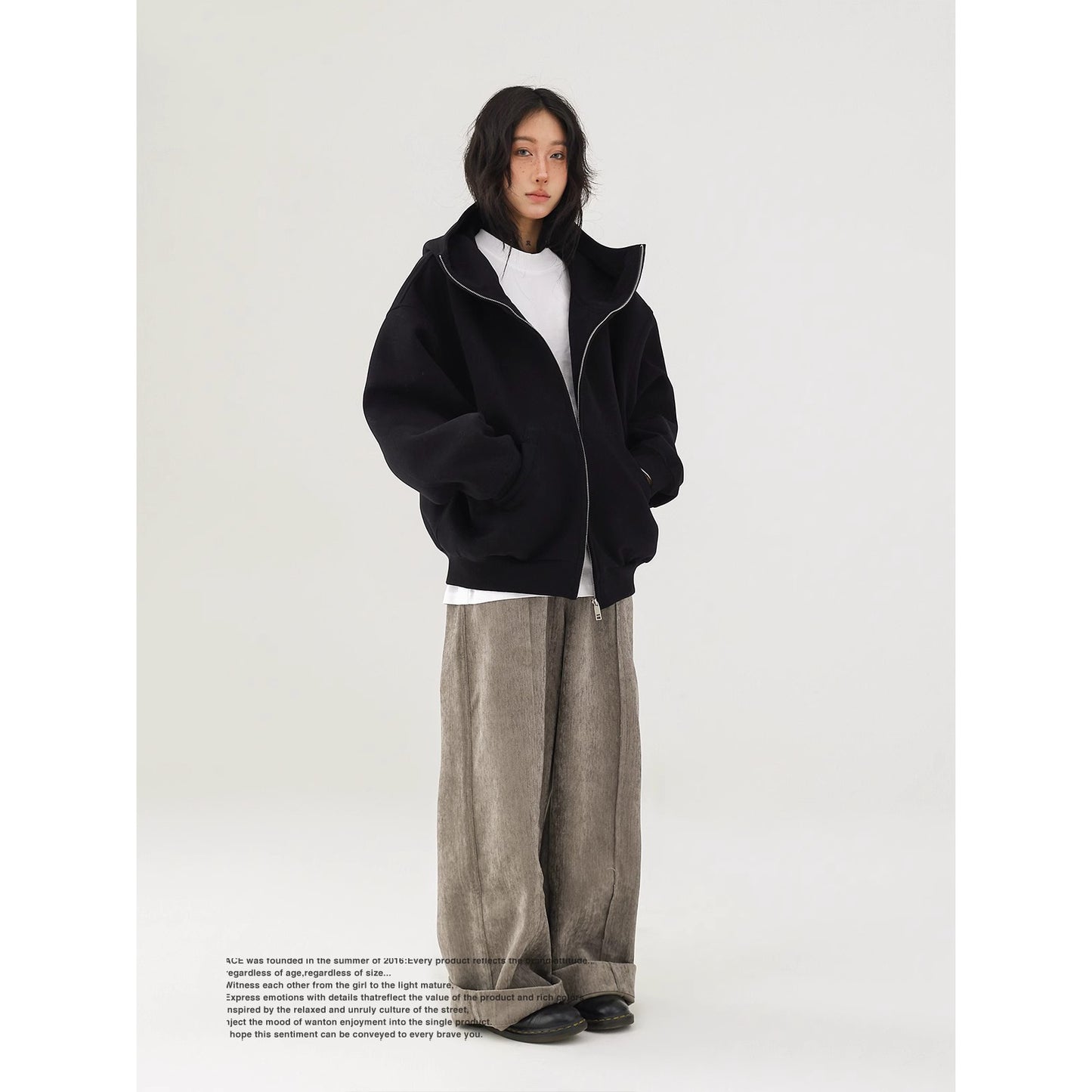 American-style Retro Street high-profile hooded sweater