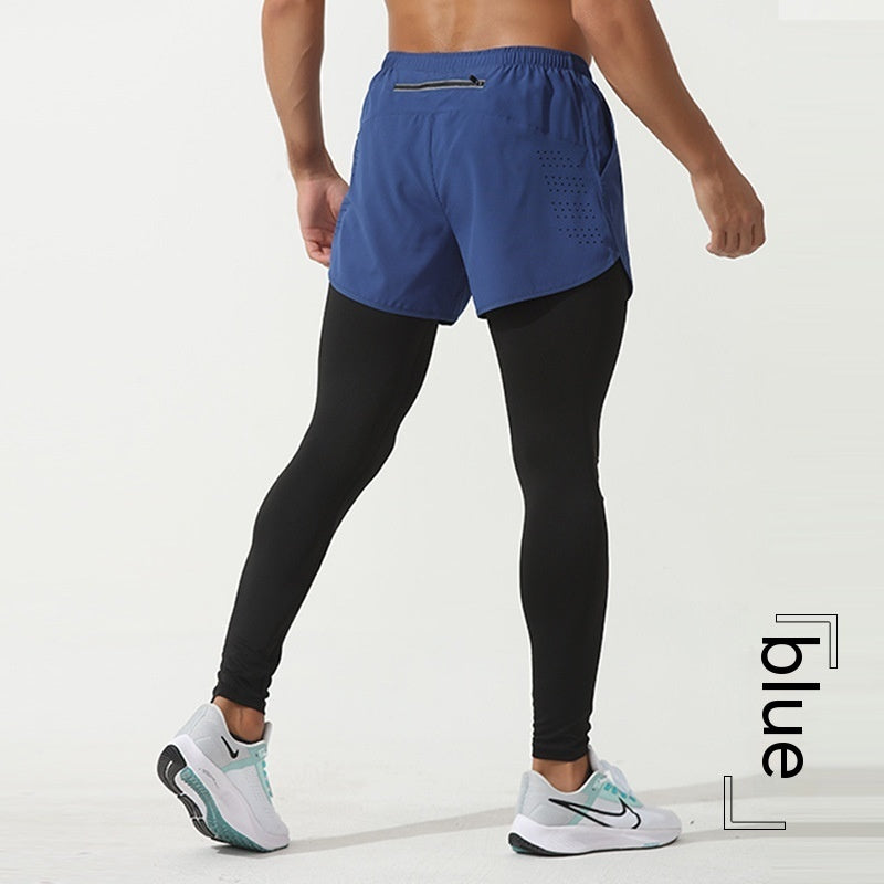 Men's Fitness Elastic Running Pants with Quick Drying