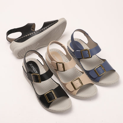 Women's Casual Sandals Fashion Thick Bottom Velcro Travel Beach Shoes