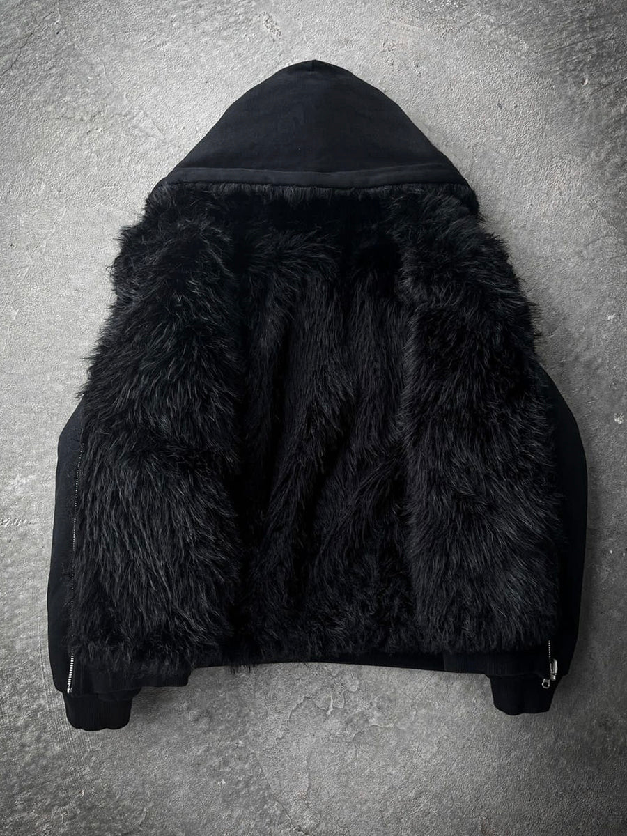 Double-sided Wear Short Wide BOXY Mountain Carved Cotton Jacket