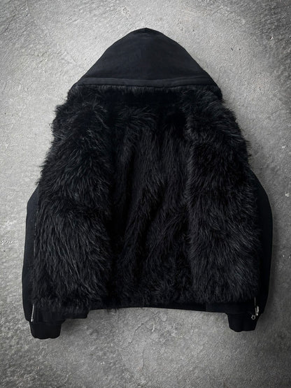 Double-sided Wear Short Wide BOXY Mountain Carved Cotton Jacket