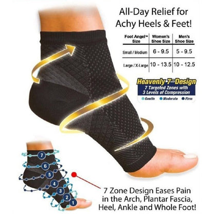 Meia-Fatigue Compression Foot Sleeve Sock 1 PAIR