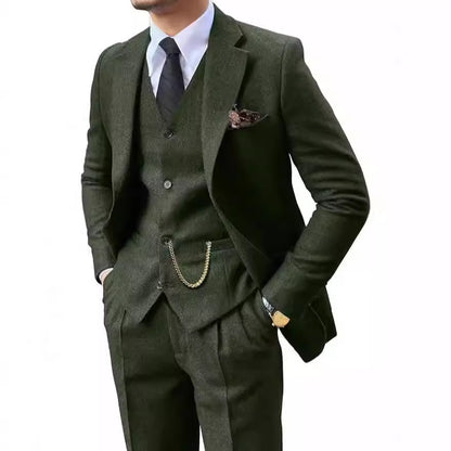 Herringbone Men's Slim Fit Suit