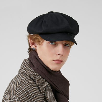 All-matching Newsboy Cap Painter Cap British Retro Hat Octagonal Cap