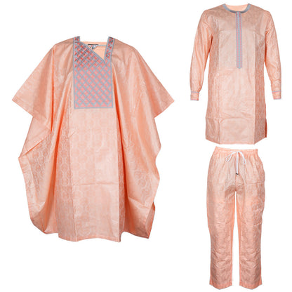 Men's Casual Banquet Robe Three-piece Set