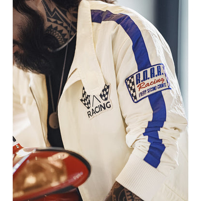 American Retro Color Blocked Embroidered Running Jacket