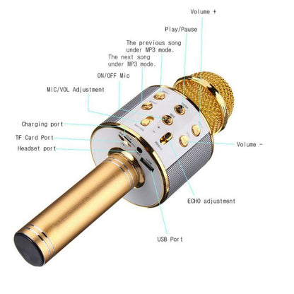 Bluetooth Wireless Microphone Mini Home Ktv For Music Playing Singing Speaker Player