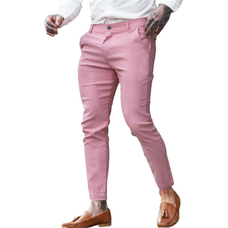Men's Slim Pencil Twill Cotton Stretch Fashion