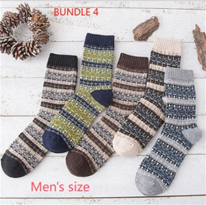 Winter Thick Warm Stripe Woolen Socks Casual Sock Business Socks