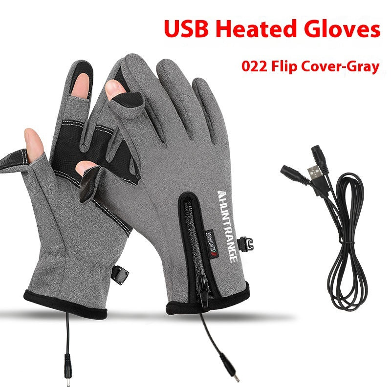 USB Electric Heating Gloves Winter Outdoors Sports Skiing Warm Waterproof Non-slip