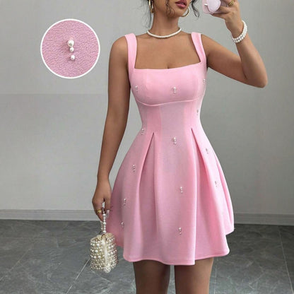 Suspender Dress Waist-tight Slimming A- Line Skirt