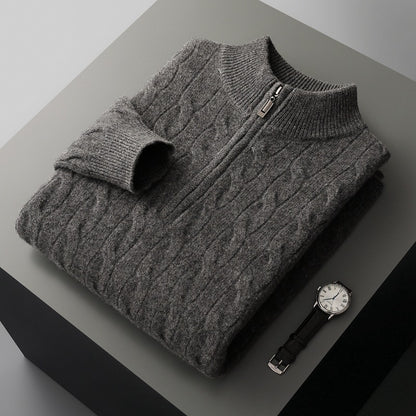 Jacquard Double-strand Thickened Long-sleeved Sweater