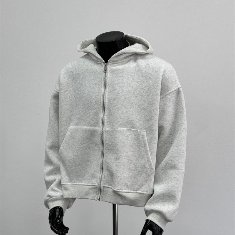 Back Schoolbag Design Men's Coat Flower Gray