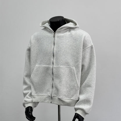 Back Schoolbag Design Men's Coat Flower Gray