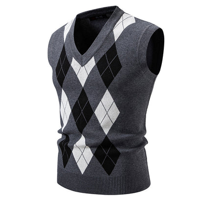 Women's Fashionable Plaid Pullover Leisure Sweater